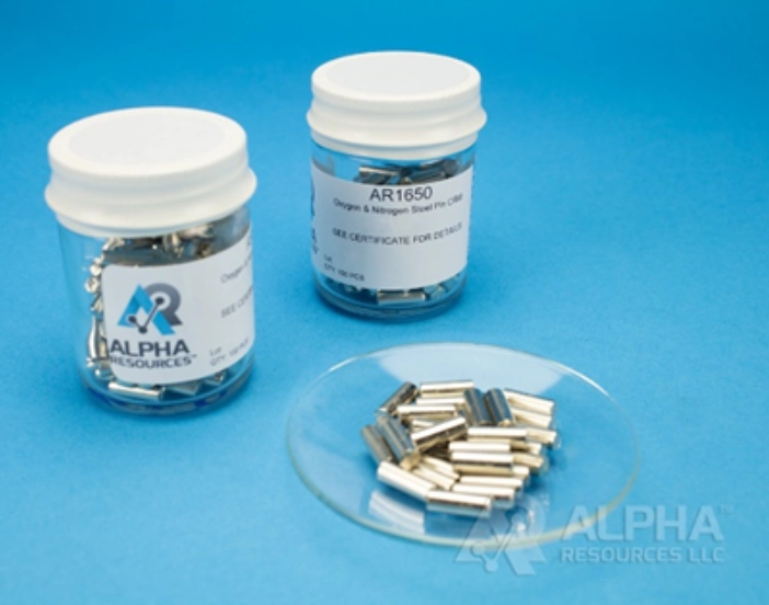 CRM DE OXIGÊNIO E NITROGÊNIO EM PINO DE AÇO (O=0.0090%, N= 0.0103%) - 1g Pin - ALPHA RESOURCES